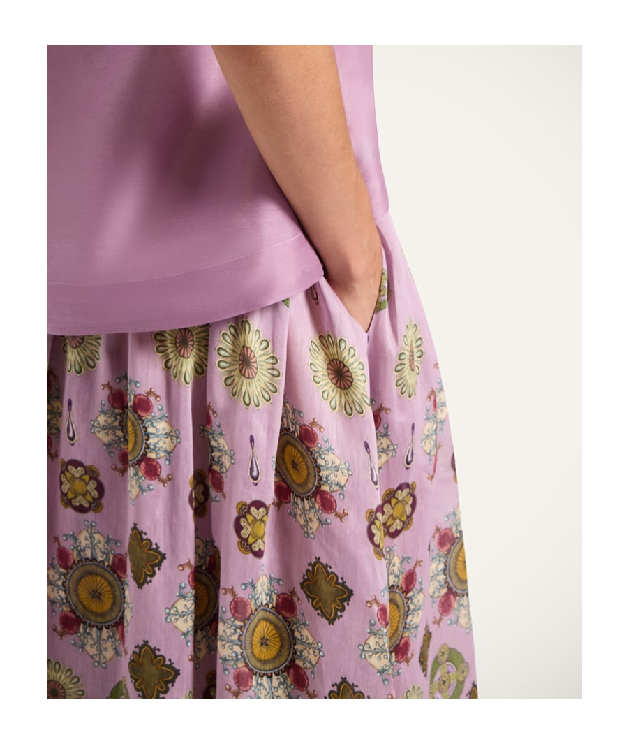 La Doublej Floral-print Maxi Skirt In Multi