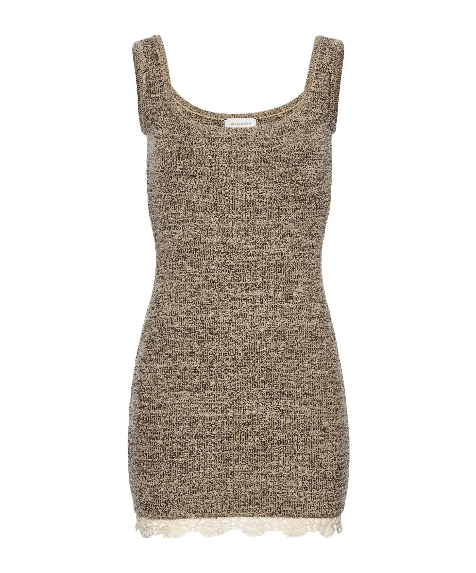 Magda Butrym Women Melange Brown Knit Mini Dress In Neutral