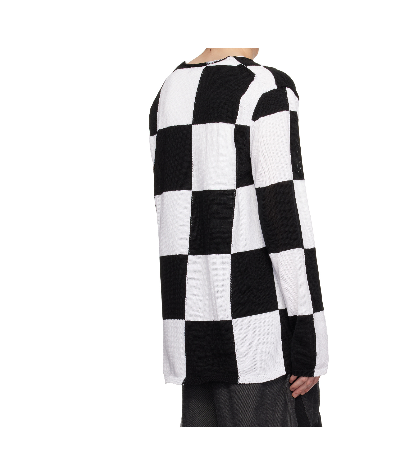 Comme Des Garçons Checkered Pattern Intarsia Knit Sweater