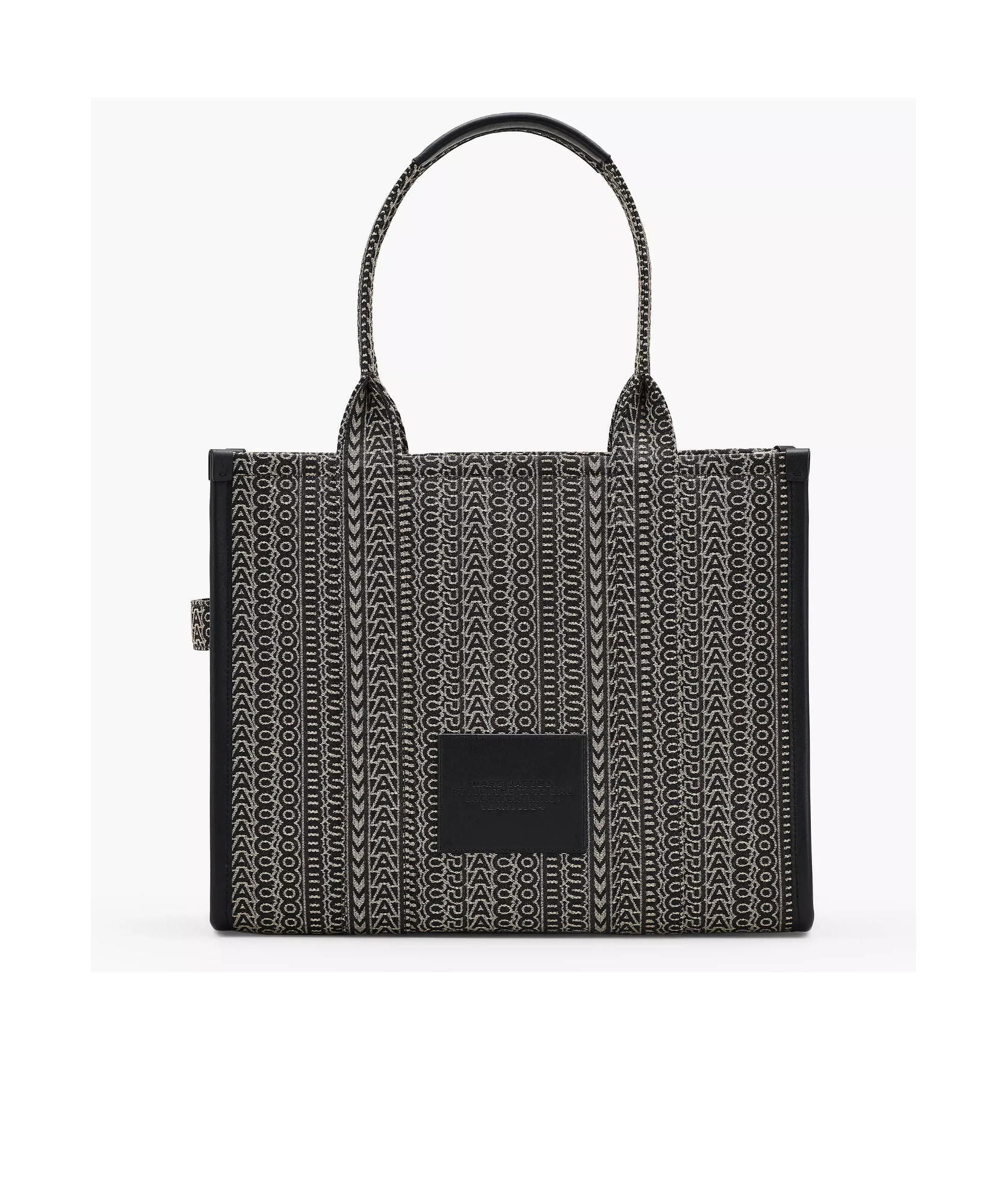 Marc Jacobs Sac Cabas The Monogram Jacquard Large Tote Bag In Black