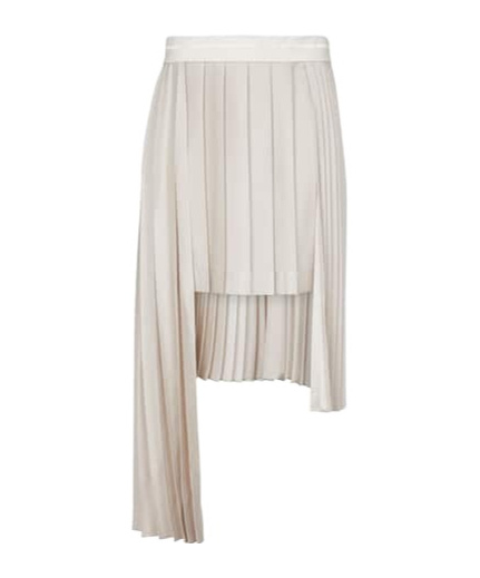 Peter Do Pleated Asymmetric Midi Skirt In Neutral