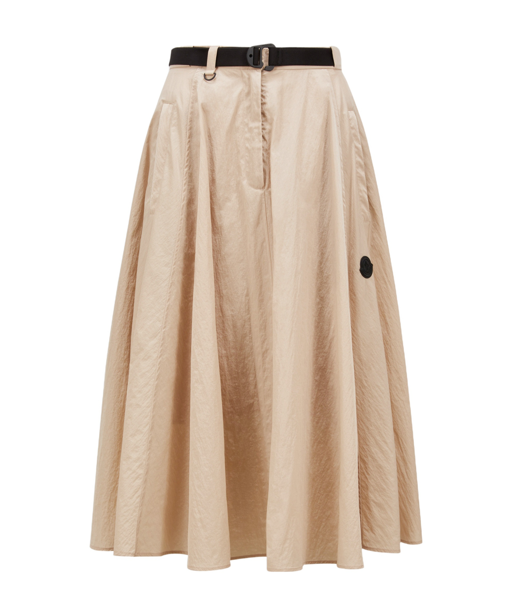 Moncler Jupe Midi À Ceinture In Nude