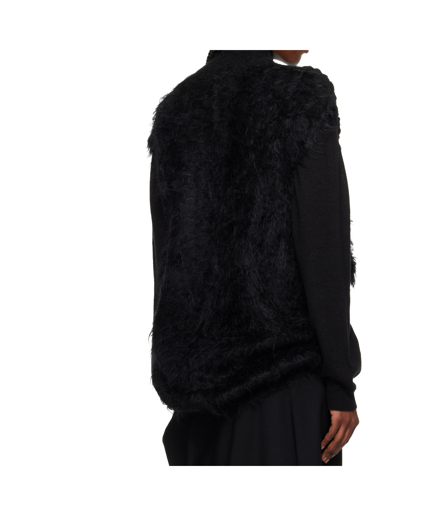 Junya Watanabe Patchwork V-neck Sweater Vest In Black