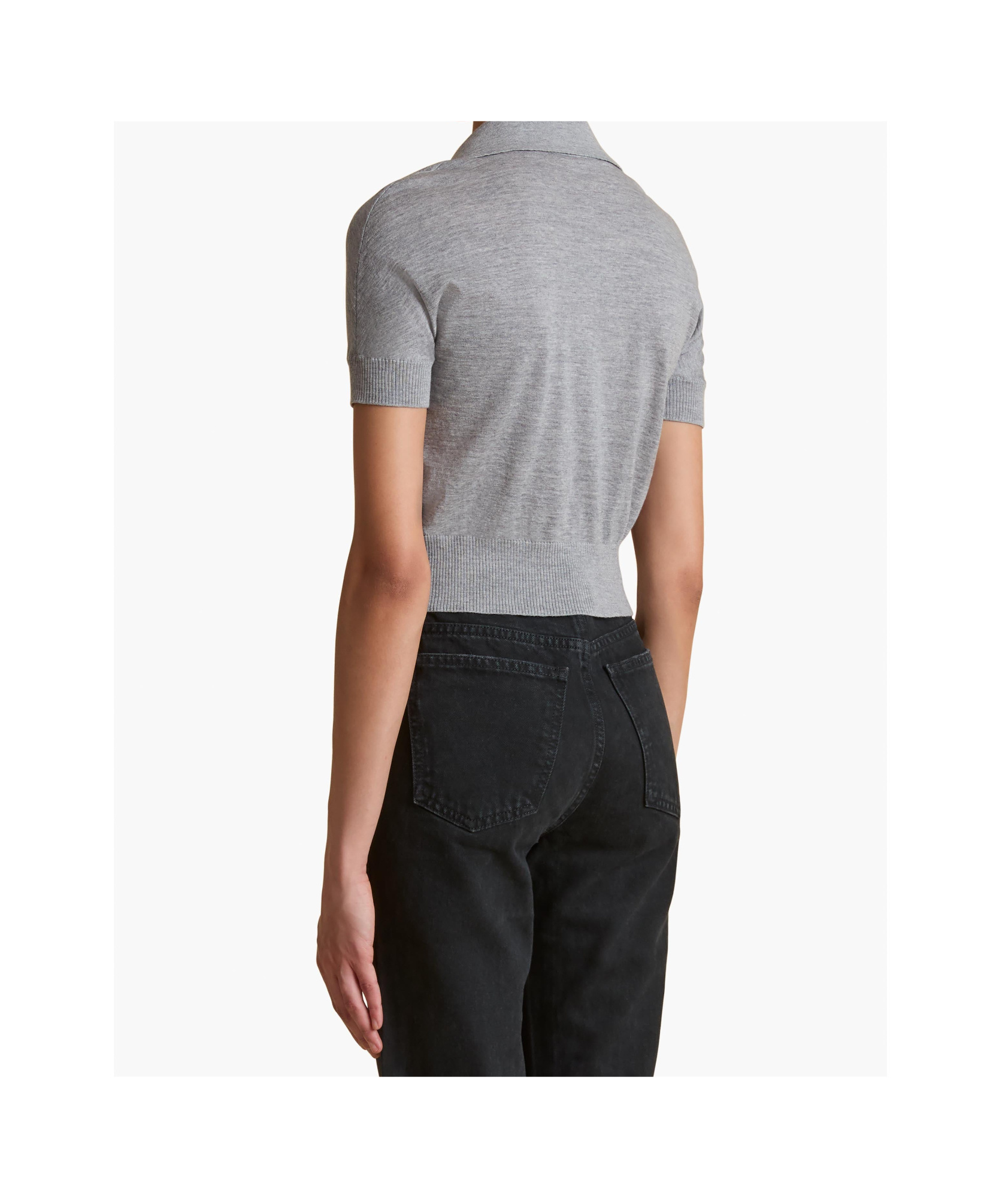Khaite Morgane Poloshirt In Gray