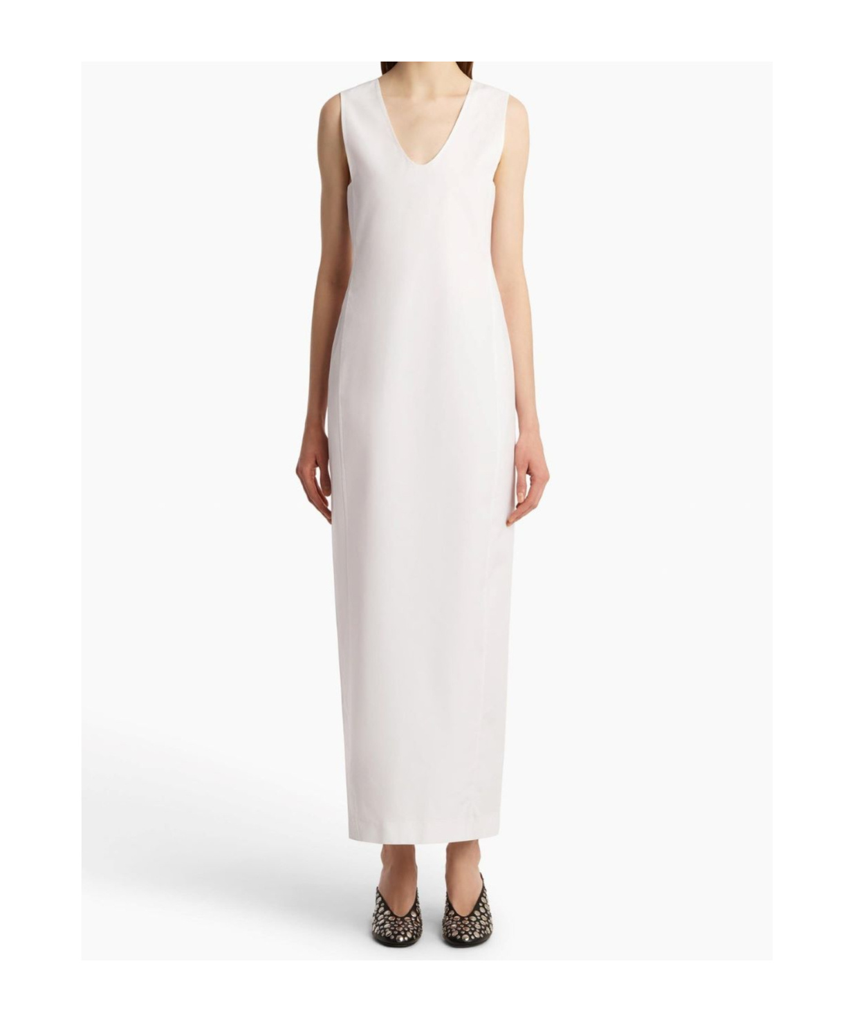 Khaite Avery Midi Dress In White