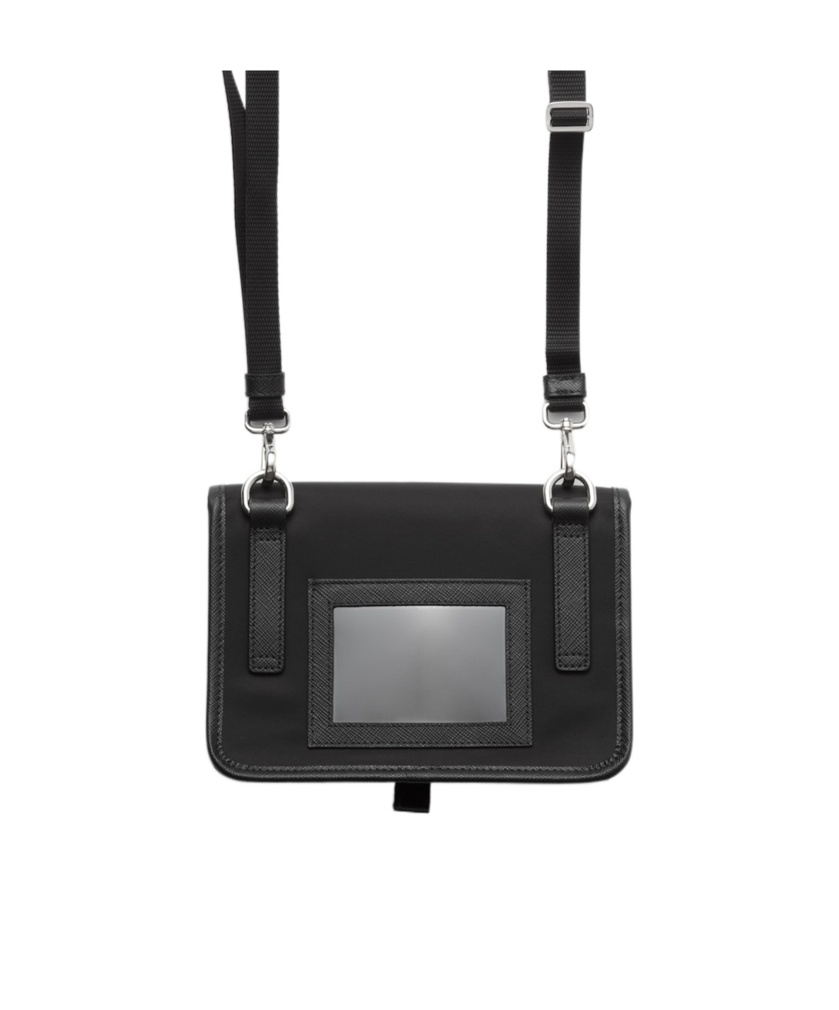 Prada Re-nylon And Saffiano Leather Smartphone Bag In Black