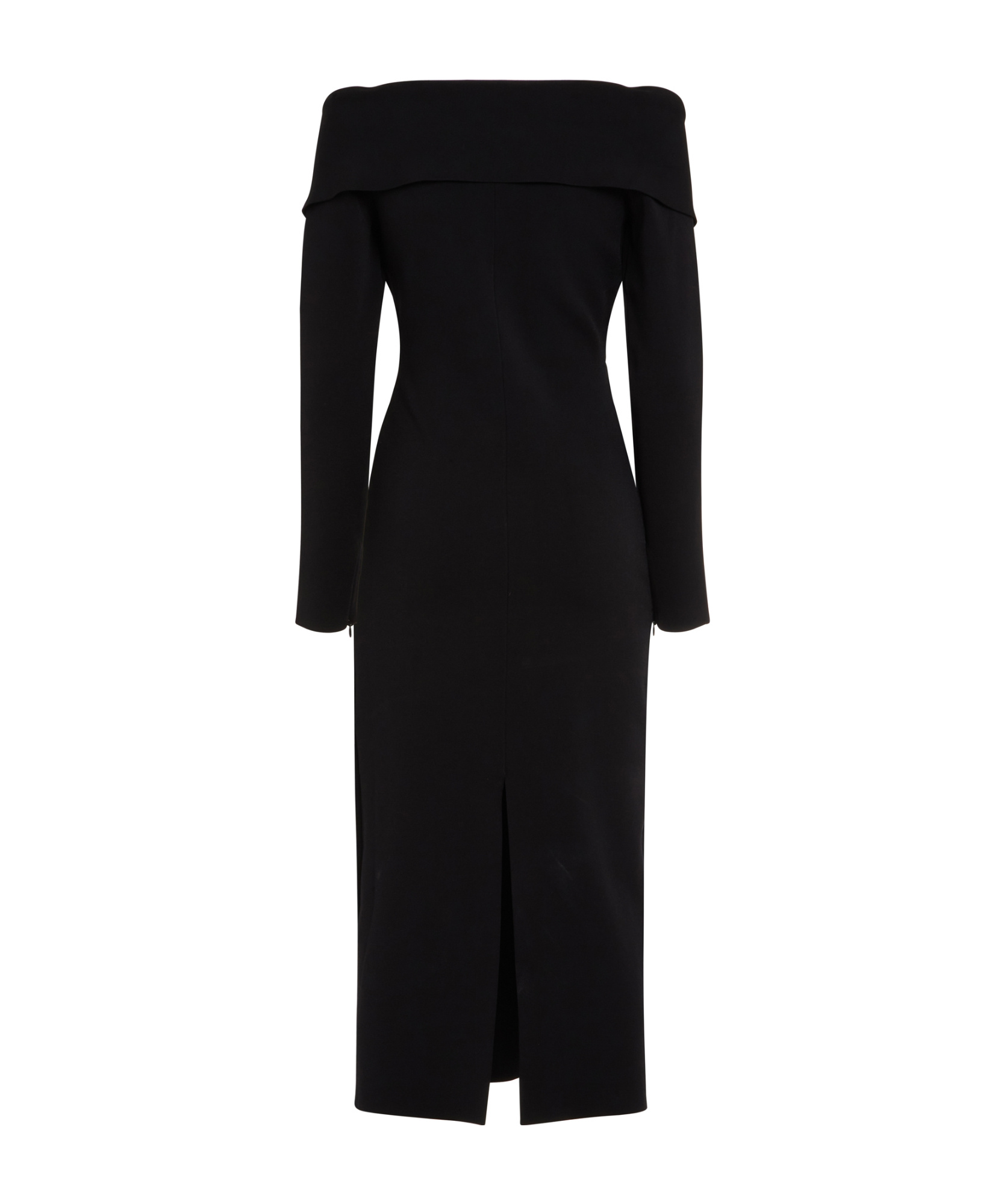 Roland Mouret Off-shoulder Cut-out Knit Midi Dress In Black