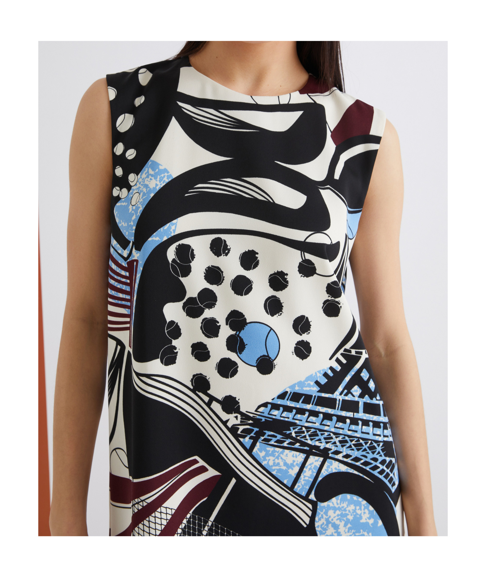 Marella Sleeveless Macro-print Dress - Wool White In Multi