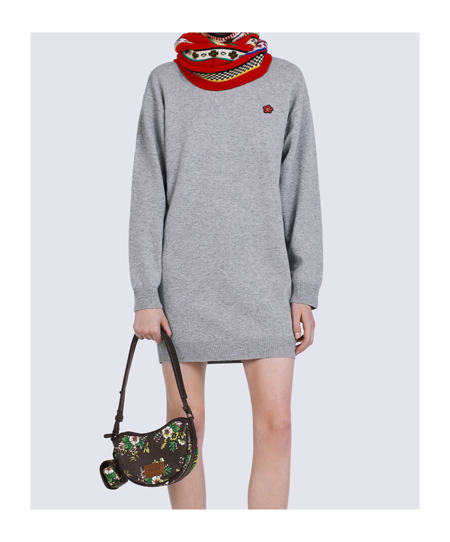 Kenzo Intarsia Knitted Snood In Red
