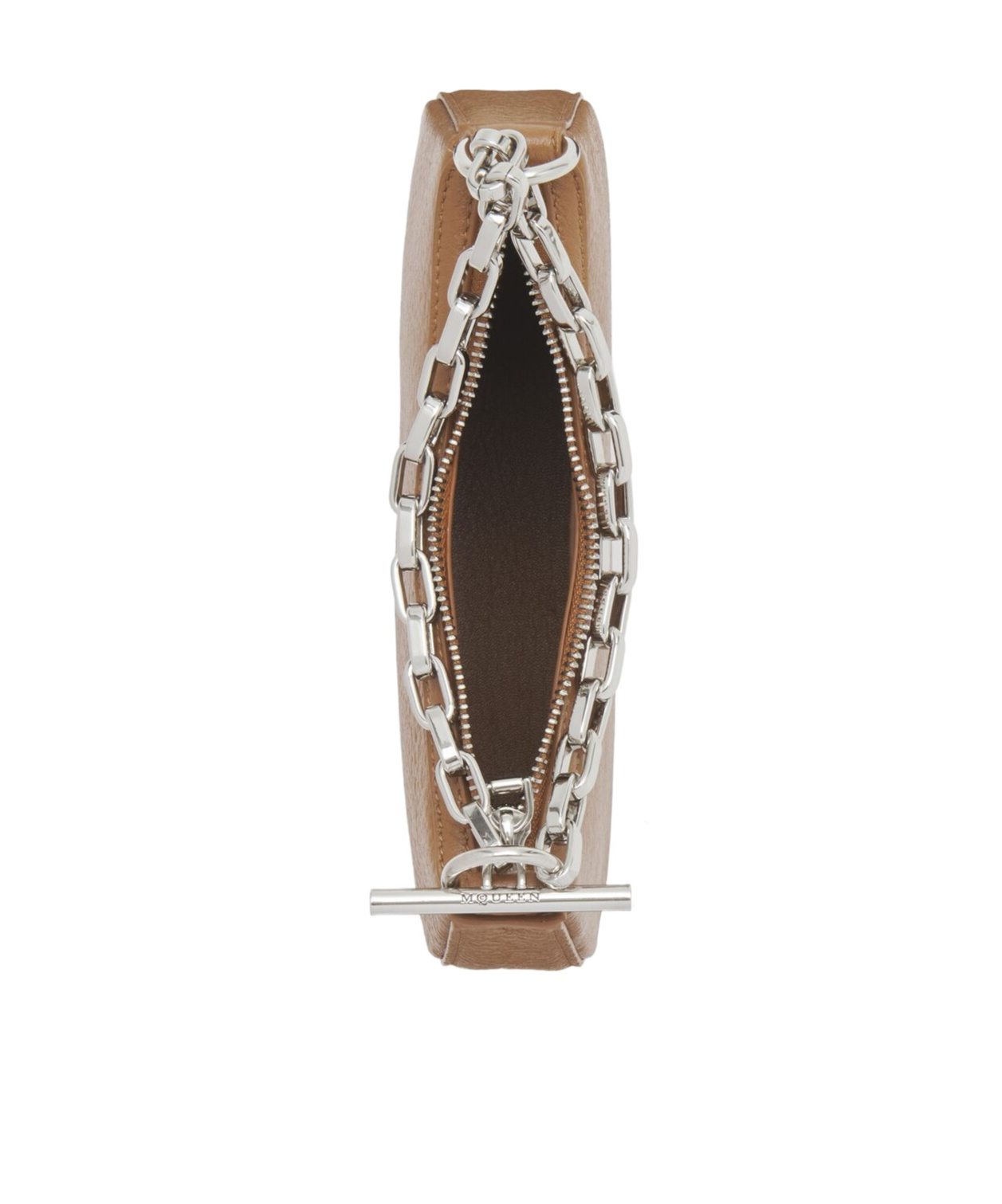 Alexander Mcqueen Mini Lambskin T-bar Shoulder Bag In Brown