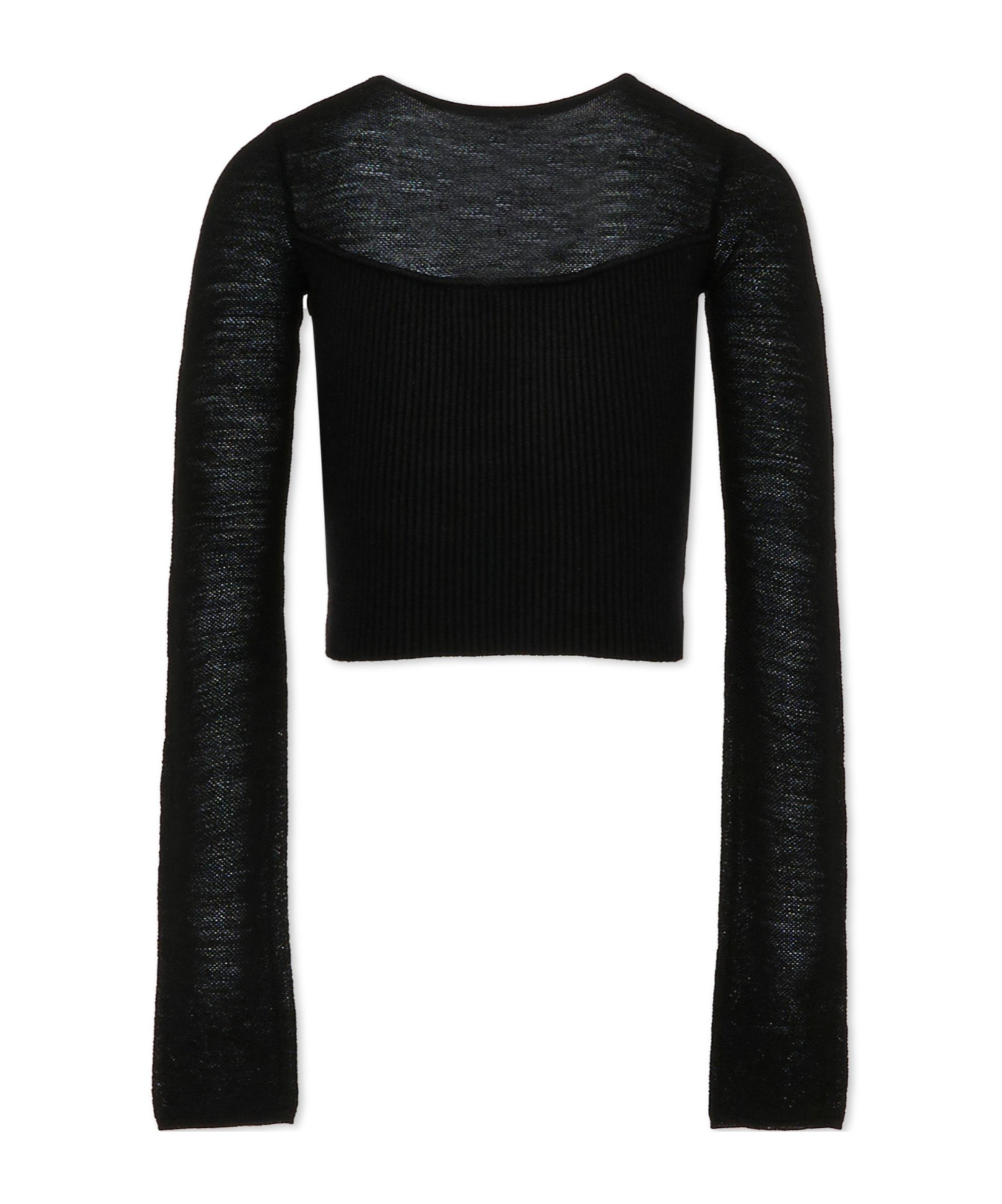 Pinko Long-sleeved Ribbed-knit T-shirt In Black