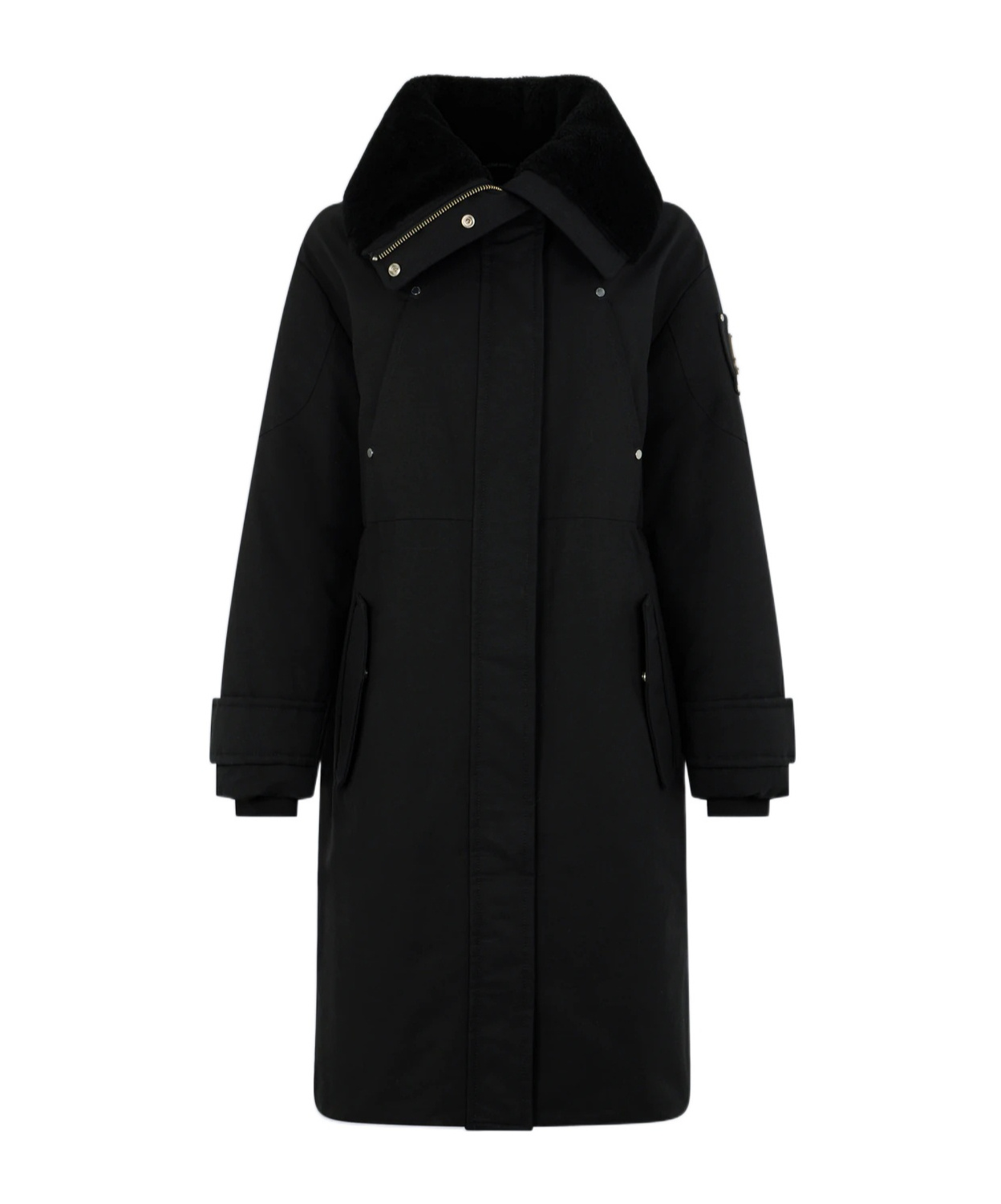 Moose Knuckles Long Sleeve Down Jacket In Black