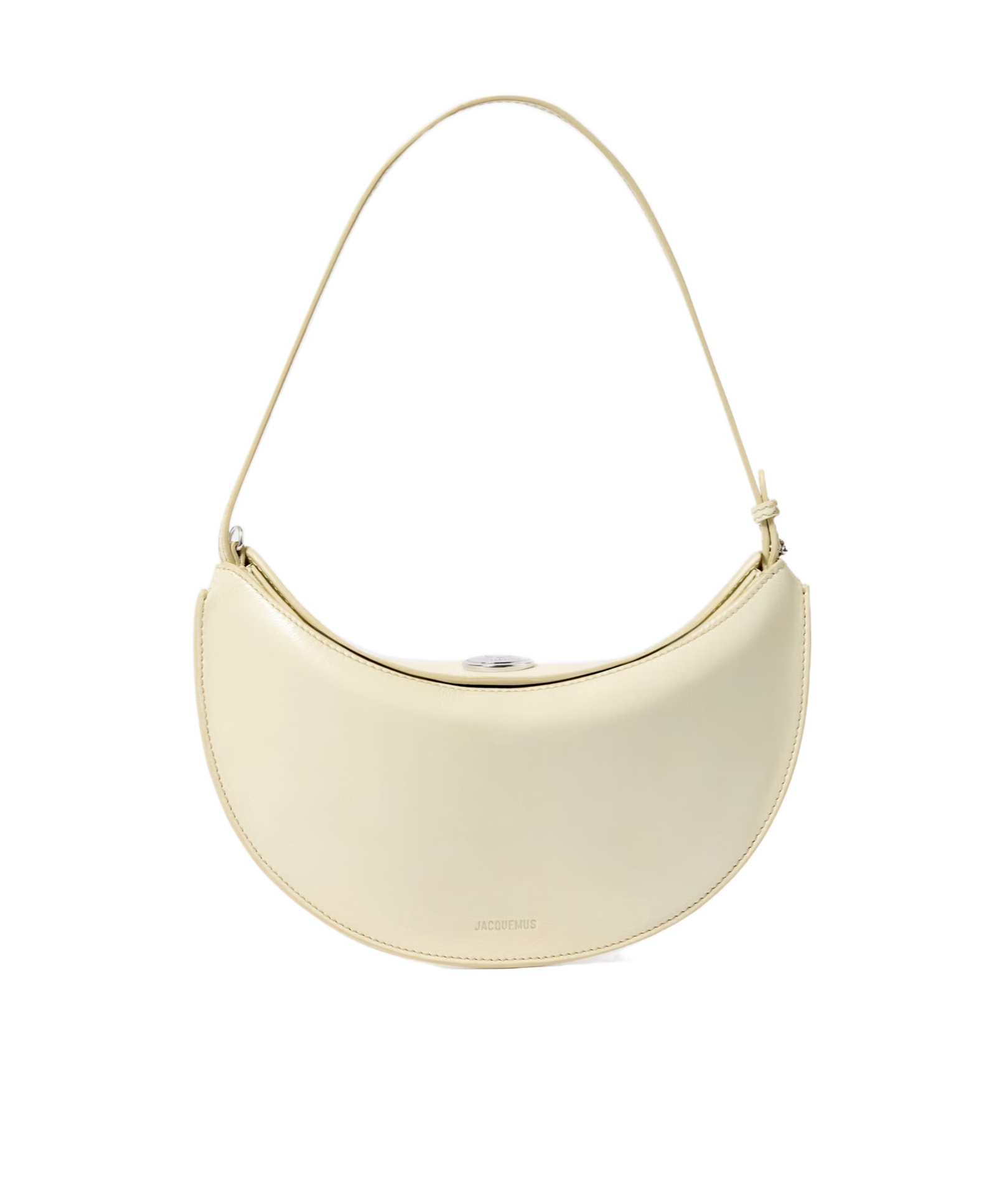 Jacquemus Small Ovalo Leather Bag In Dusty Yellow Women In Brown