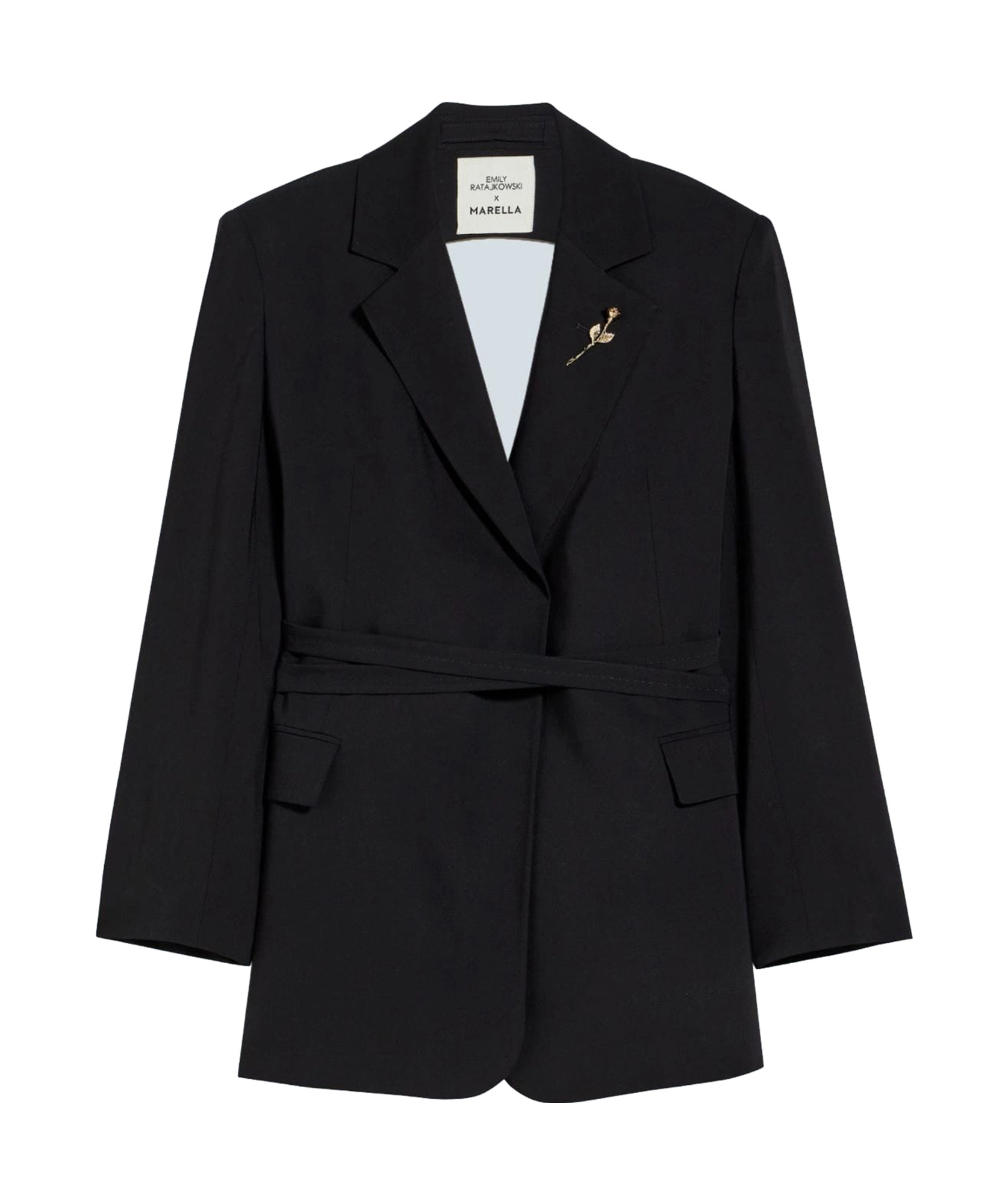 Marella Long-sleeved Suit Coat In Black