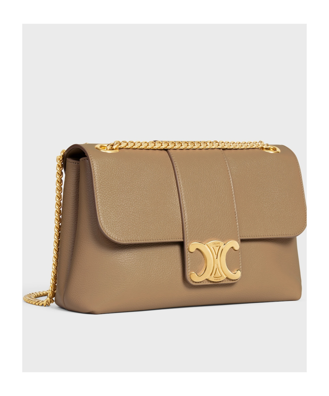 Celine Medium  Victoire Bag In Supple Grained Calfskin In Brown