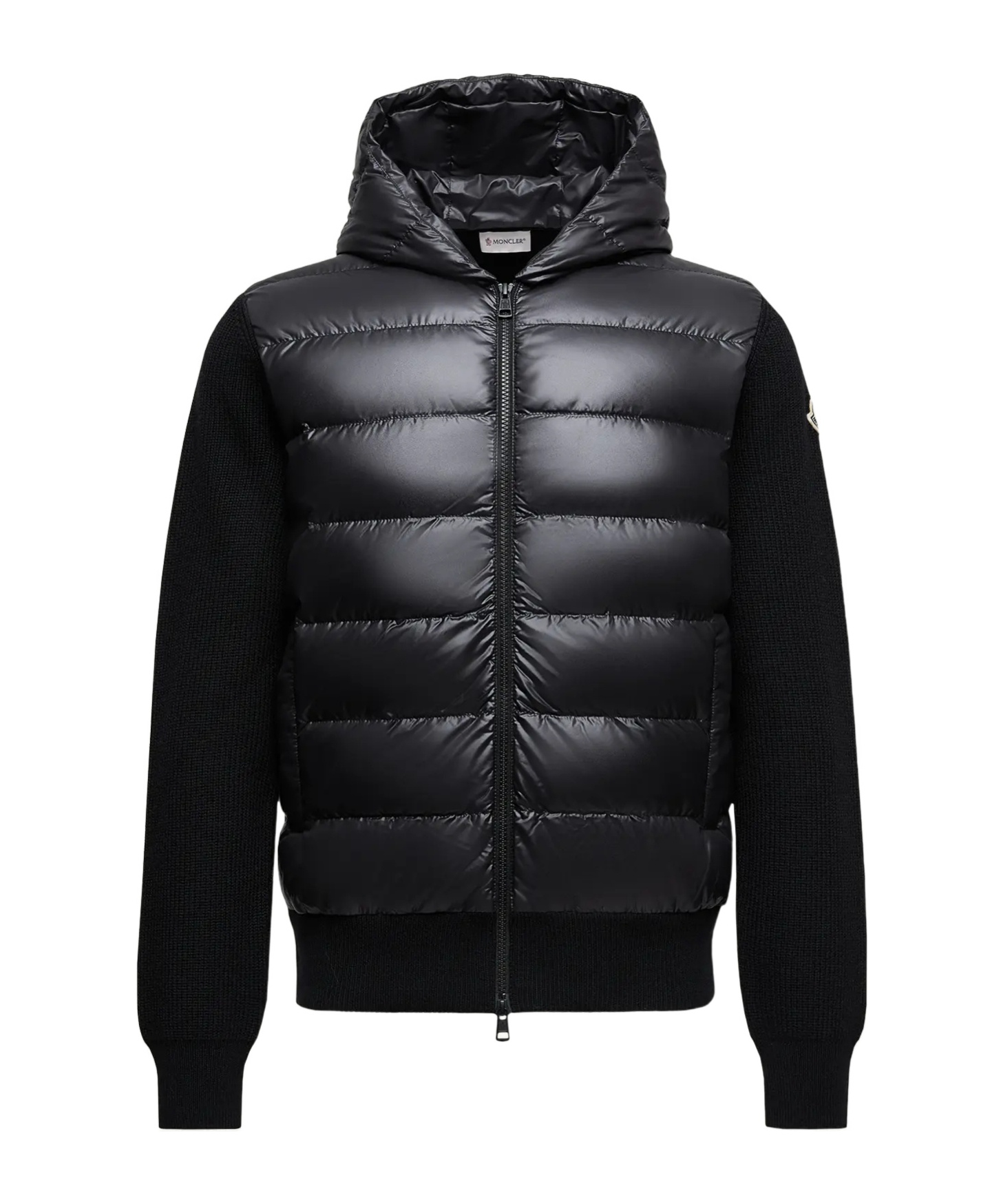 Moncler Padded Wool Zip-up Hoodie Clothing In Blue