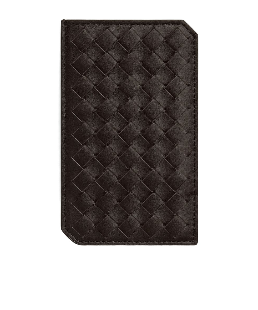 Bottega Veneta Intrecciato Piccolo Vertical Card Case In Black