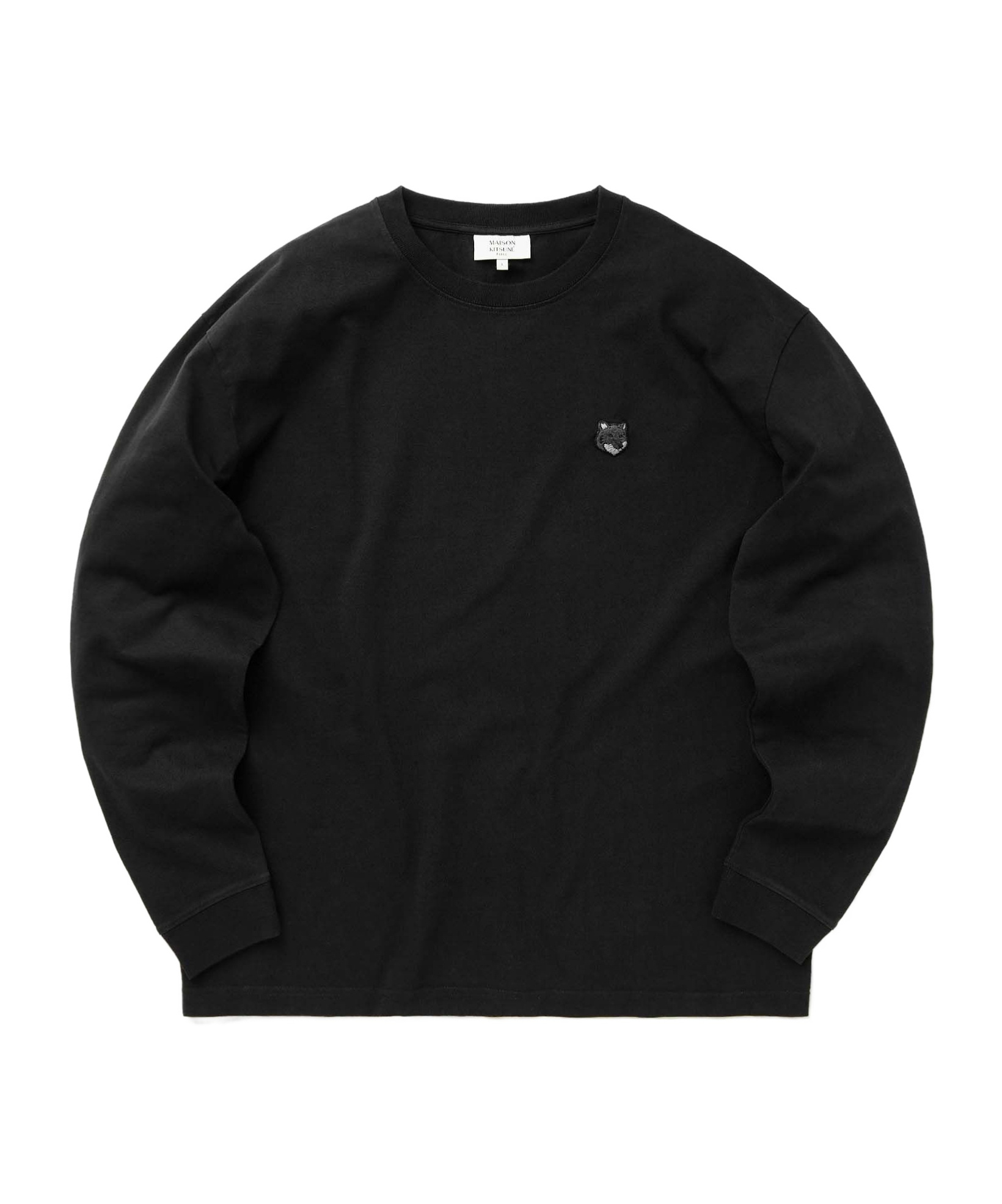 Maison Kitsuné Bold Fox Head Patch Long-sleeved T-shirt In Black