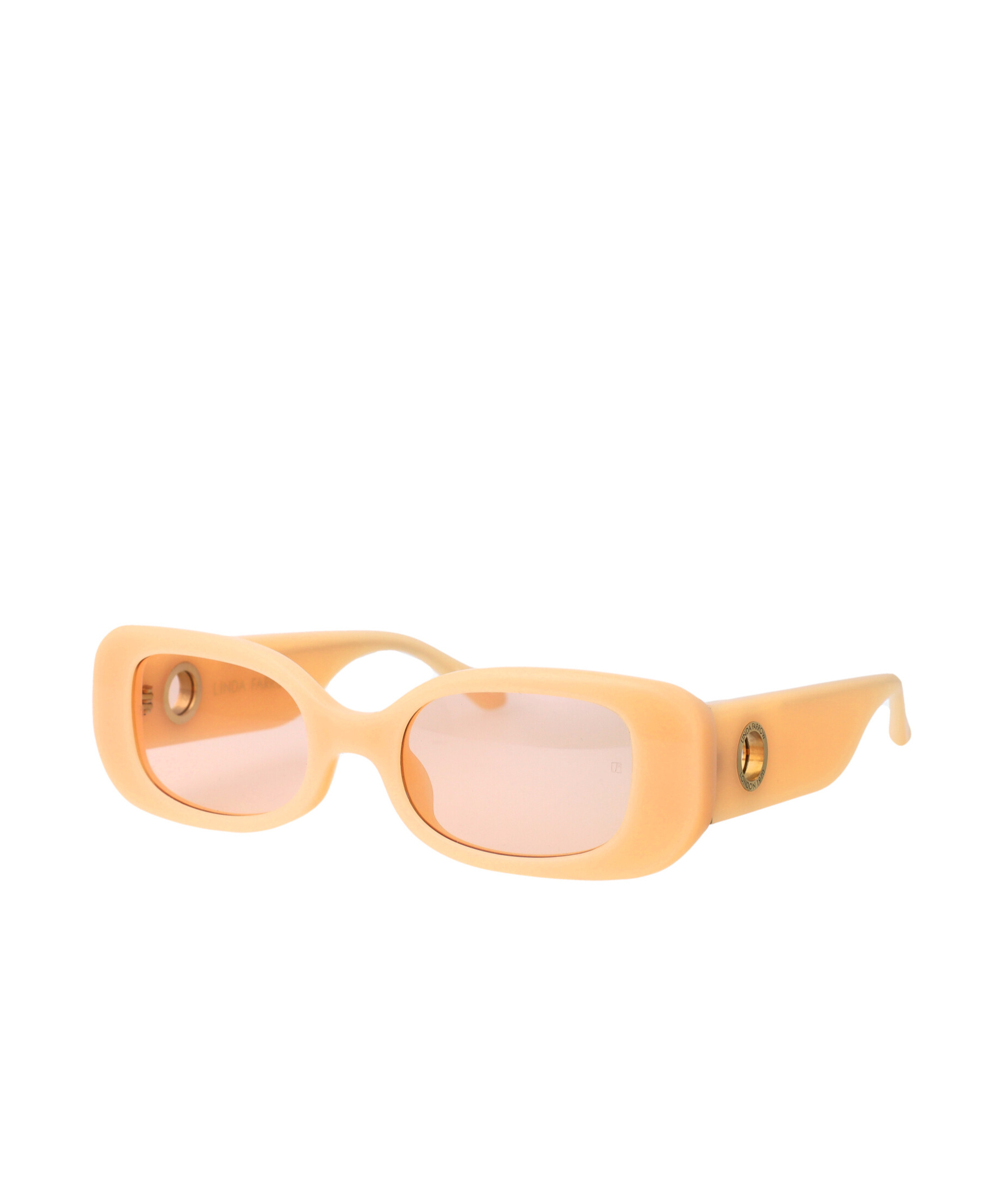 Linda Farrow Rectangular Frame Sunglasses In Nude