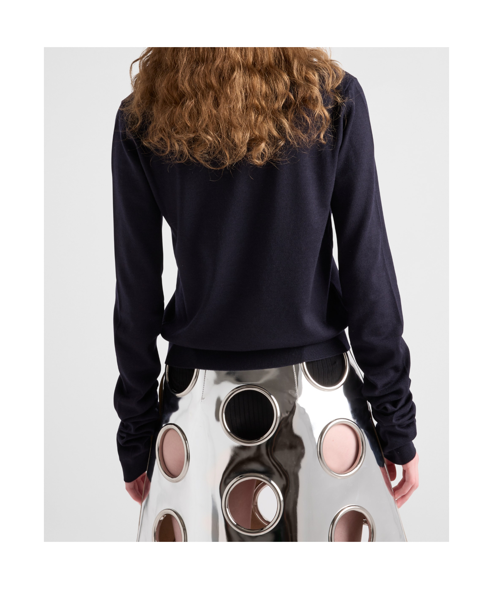 Prada Wool V-neck Sweater In Blue