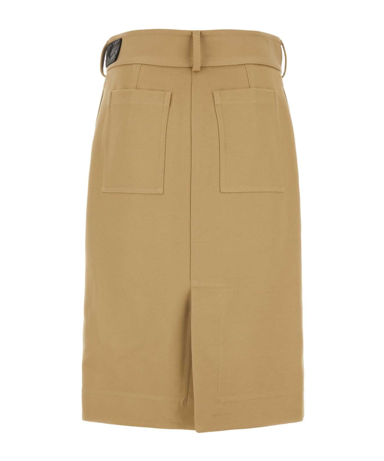 Bottega Veneta Wrap Midi Skirt With Leather Belt In Nude