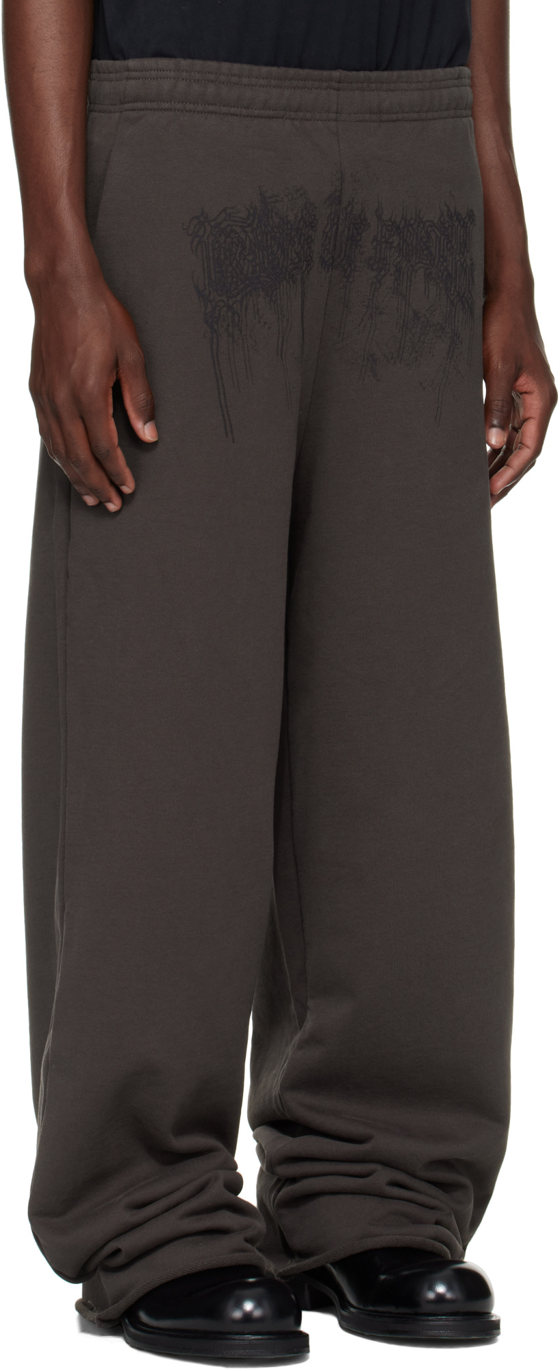 Vetements Brown Cradle Of Filth Dripping Logo Baggy Sweatpants In Brown