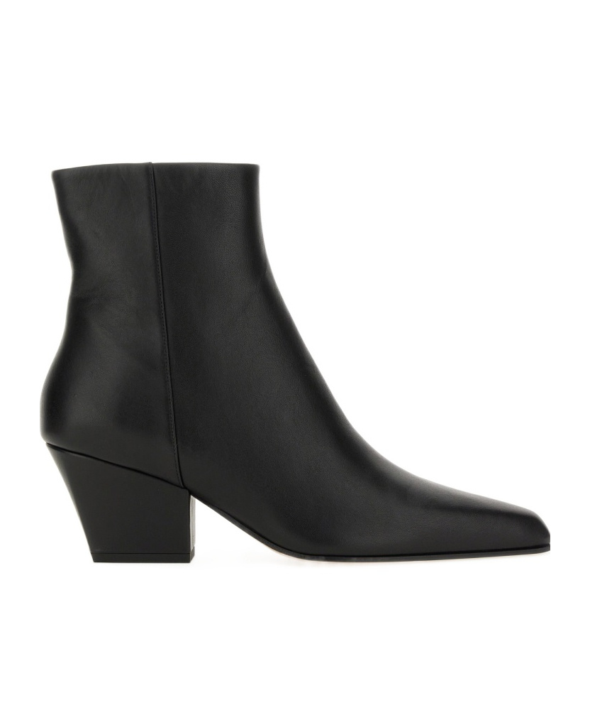 Paris Texas Block Heel Ankle Boots With Pointed Toe In Black