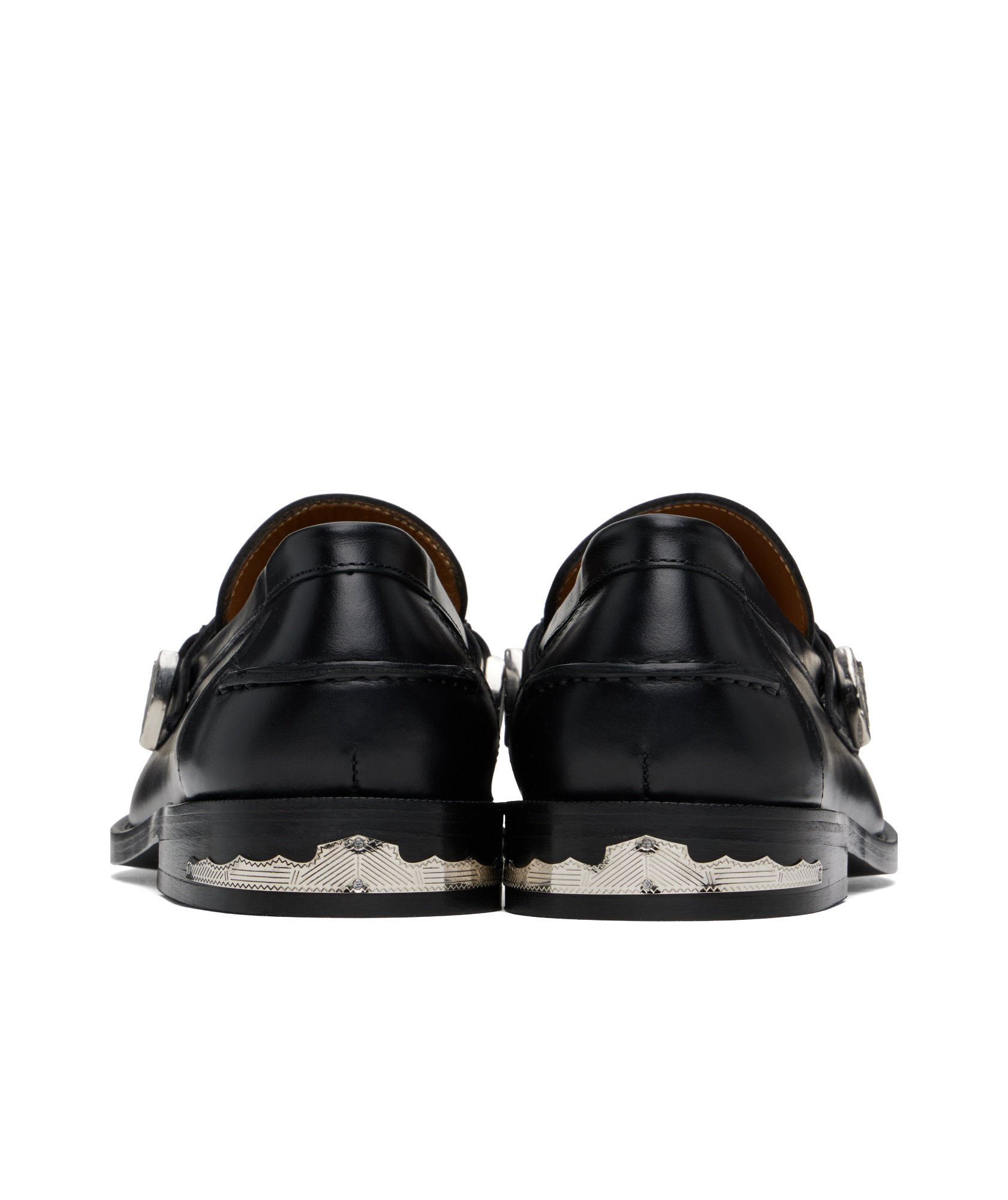 Toga Virilis Mens Black Hardware-embellished Leather Loafers In Black
