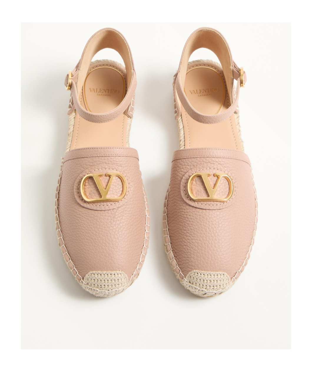 Valentino Garavani Vlogo Signature Ballerina In Laminated Grainy Calfskin 25mm Woman Rose Cannelle 4 In Cinnamon Rose