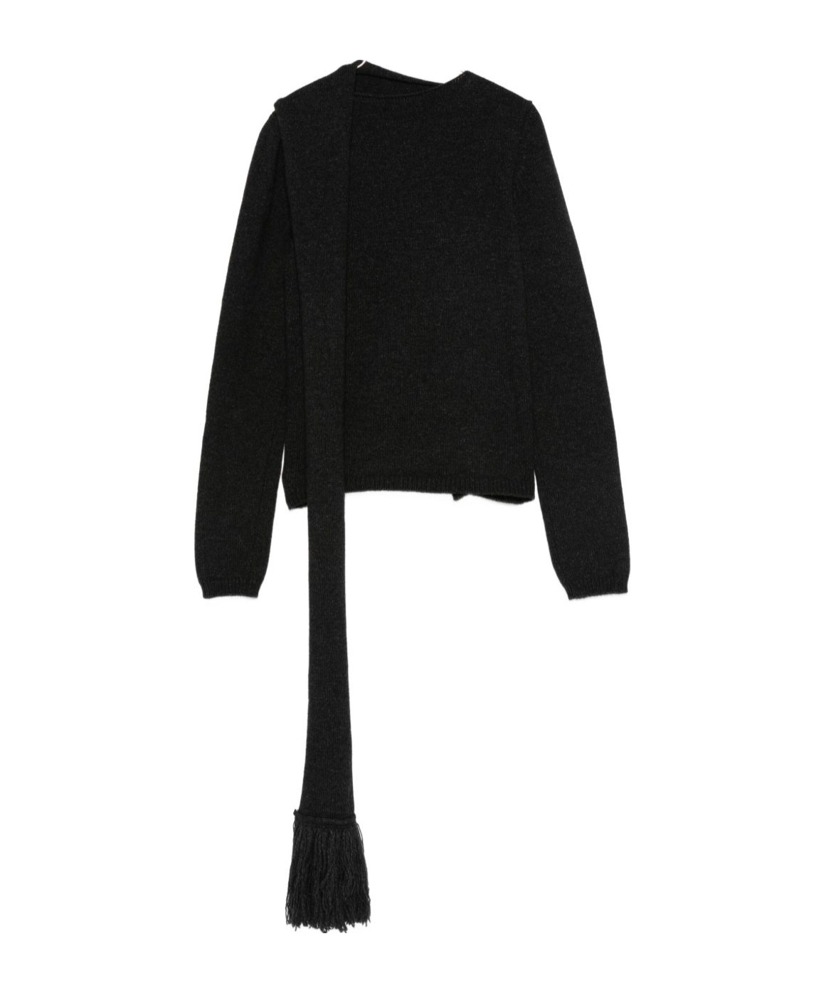 Semicouture Asymmetric Button-down Sweater In Black