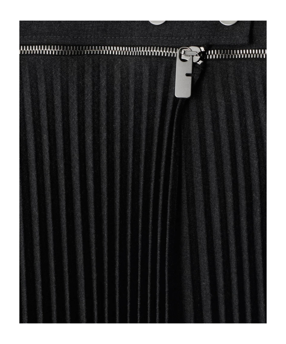 Shop Burberry Pleated Stretch Wool Skirt In Black