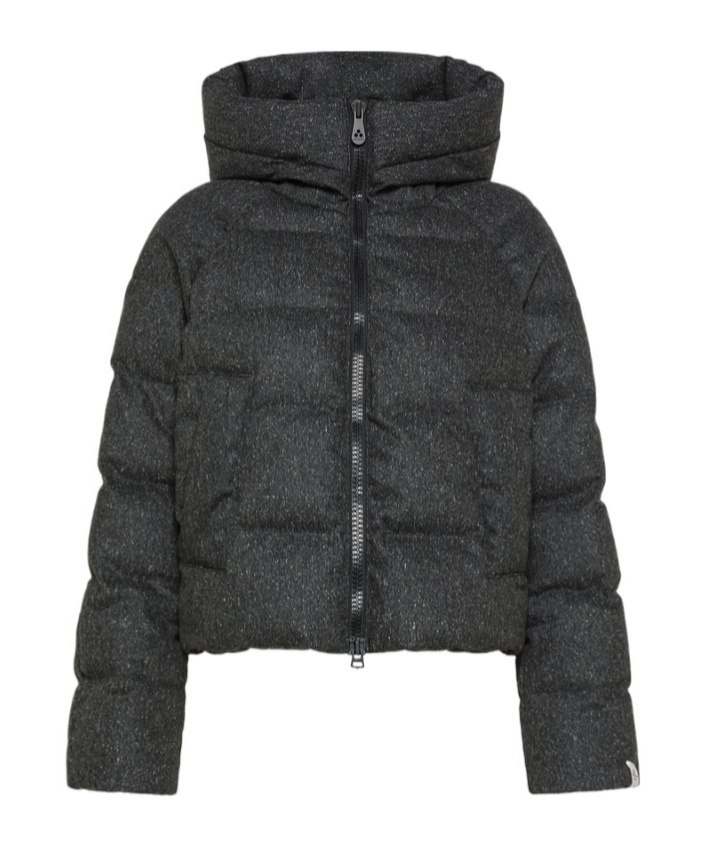 Peuterey Short Wool Twill Down Jacket In Gray