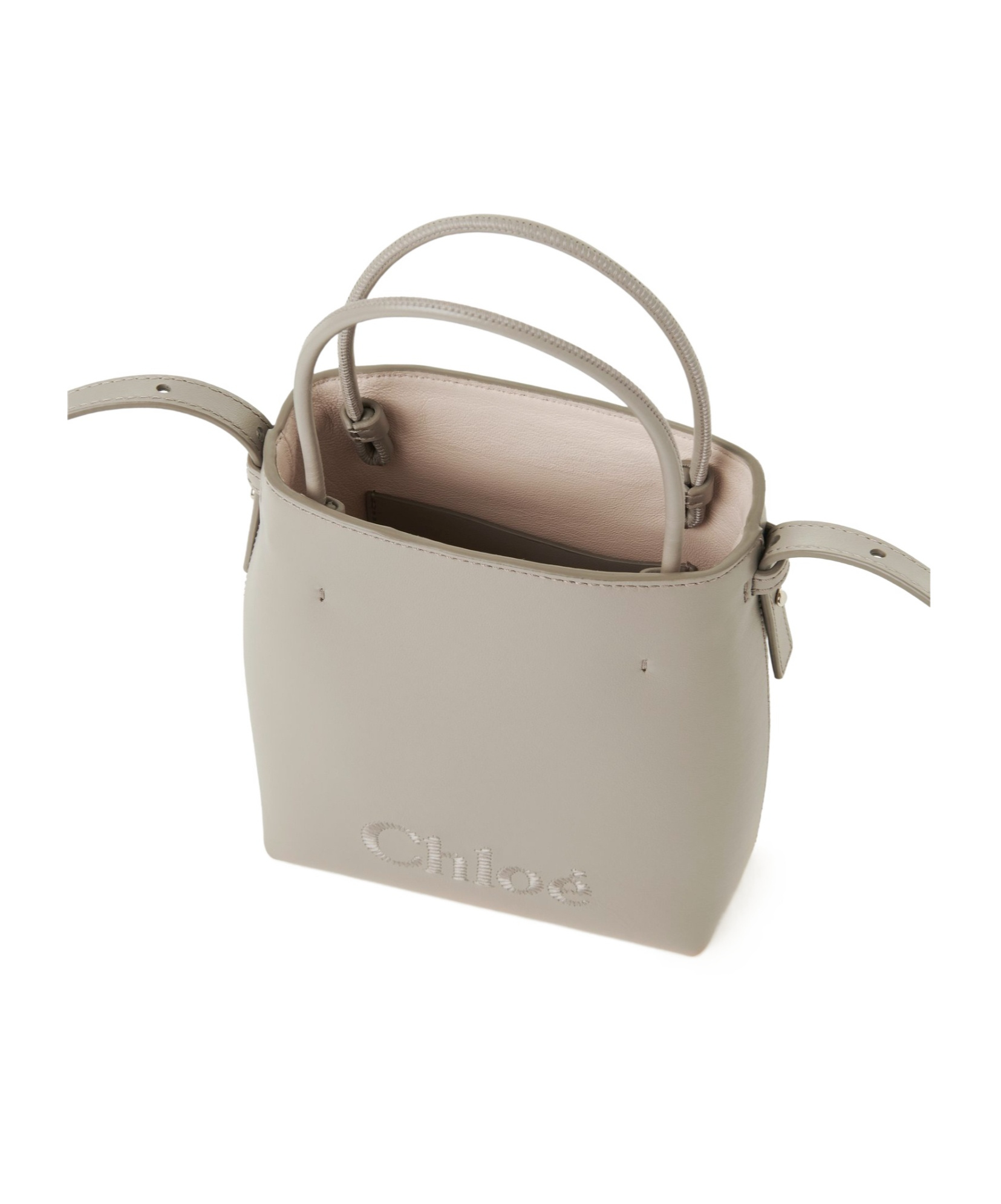Chloé Micro Sense Tote Bag In Nude