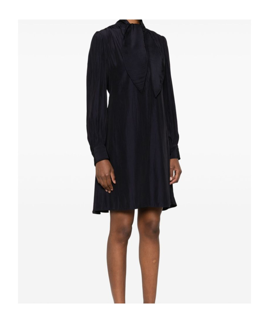 Lanvin Draped Detailing Knee Length Dress In Black