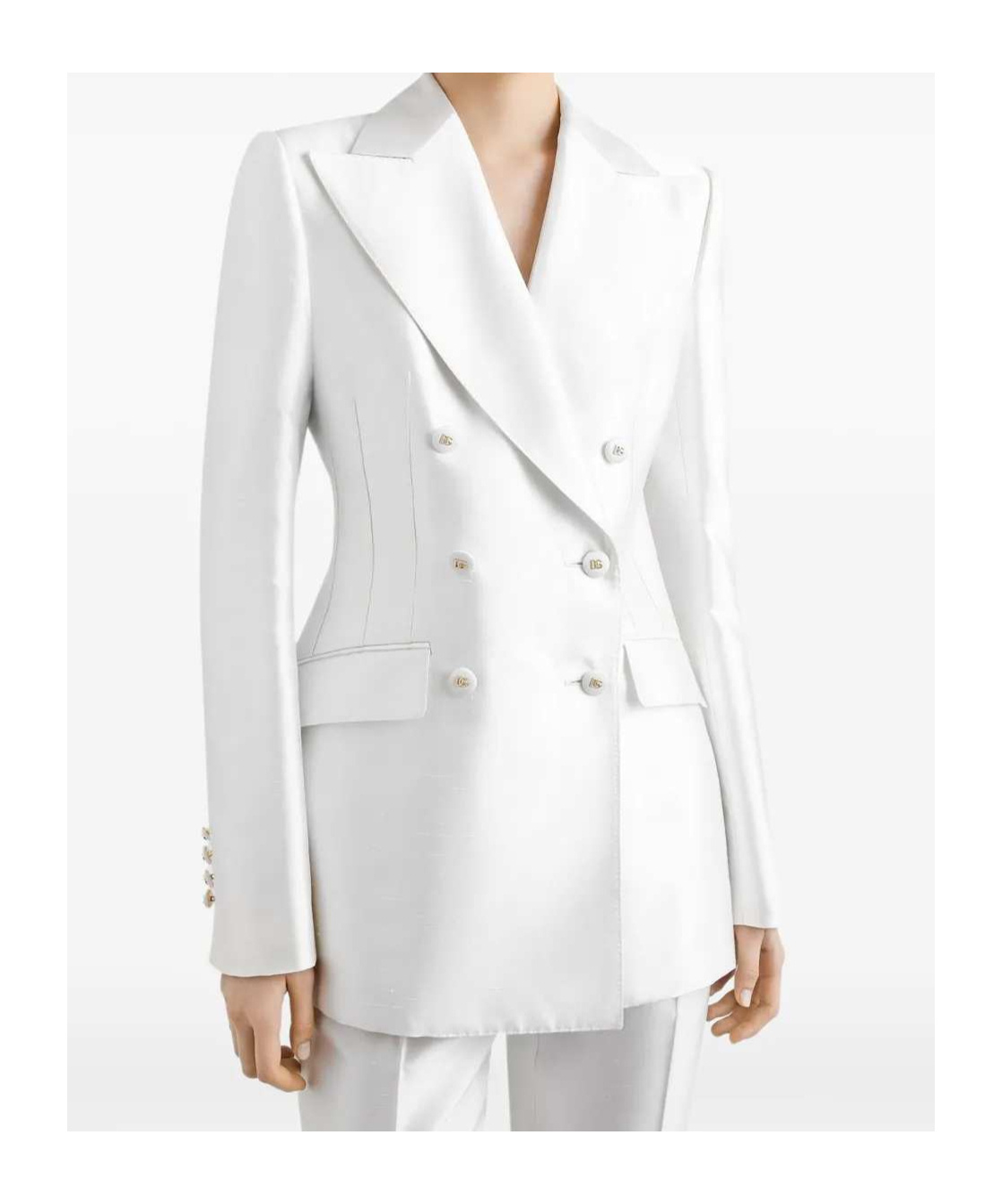 Dolce & Gabbana Stretch Silk Blazer Peak Lapels Structured Shoulders In Red