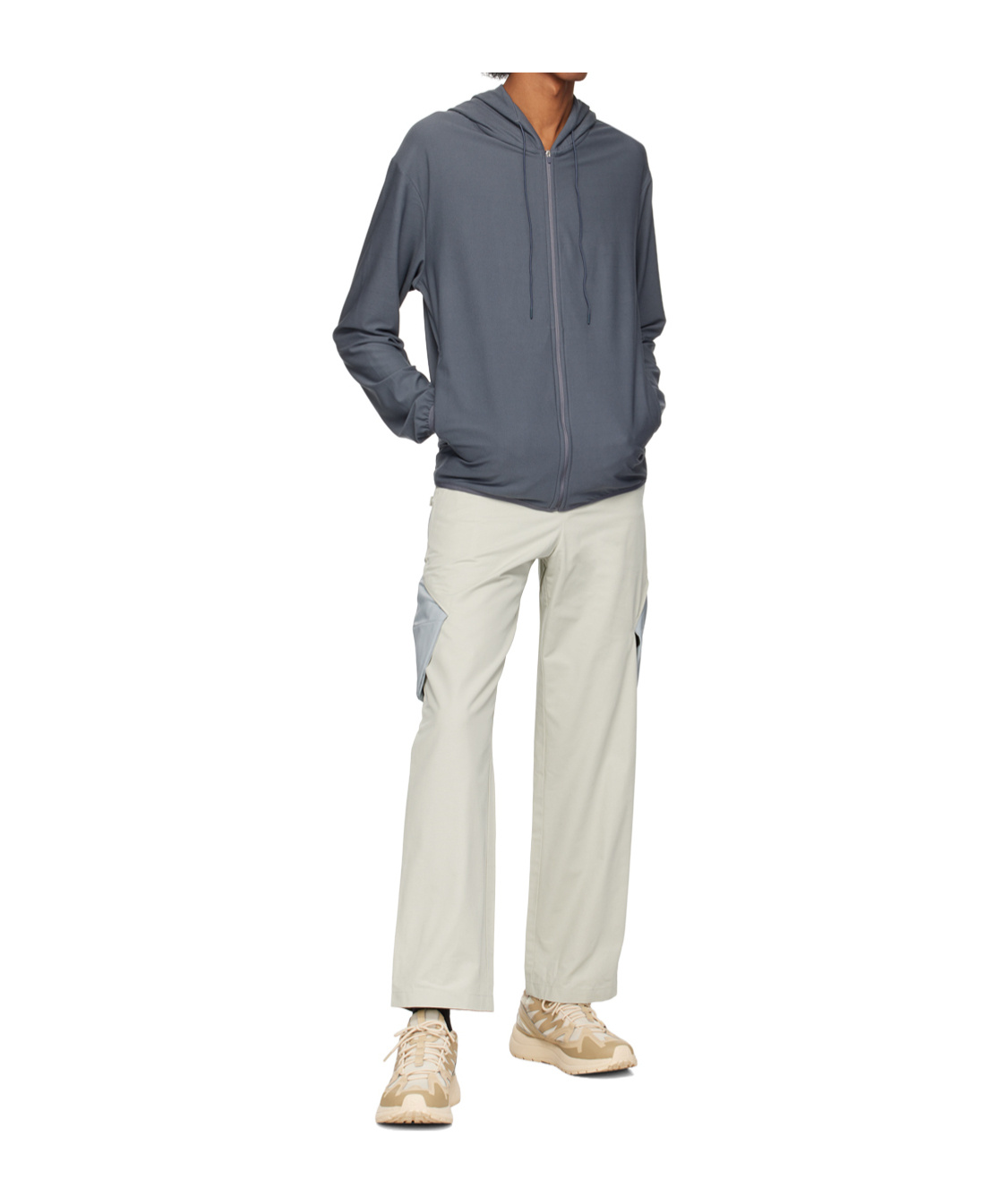 Post Archive Faction (paf) Ssense Exclusive Gray 5.0 Center Hoodie In Gray