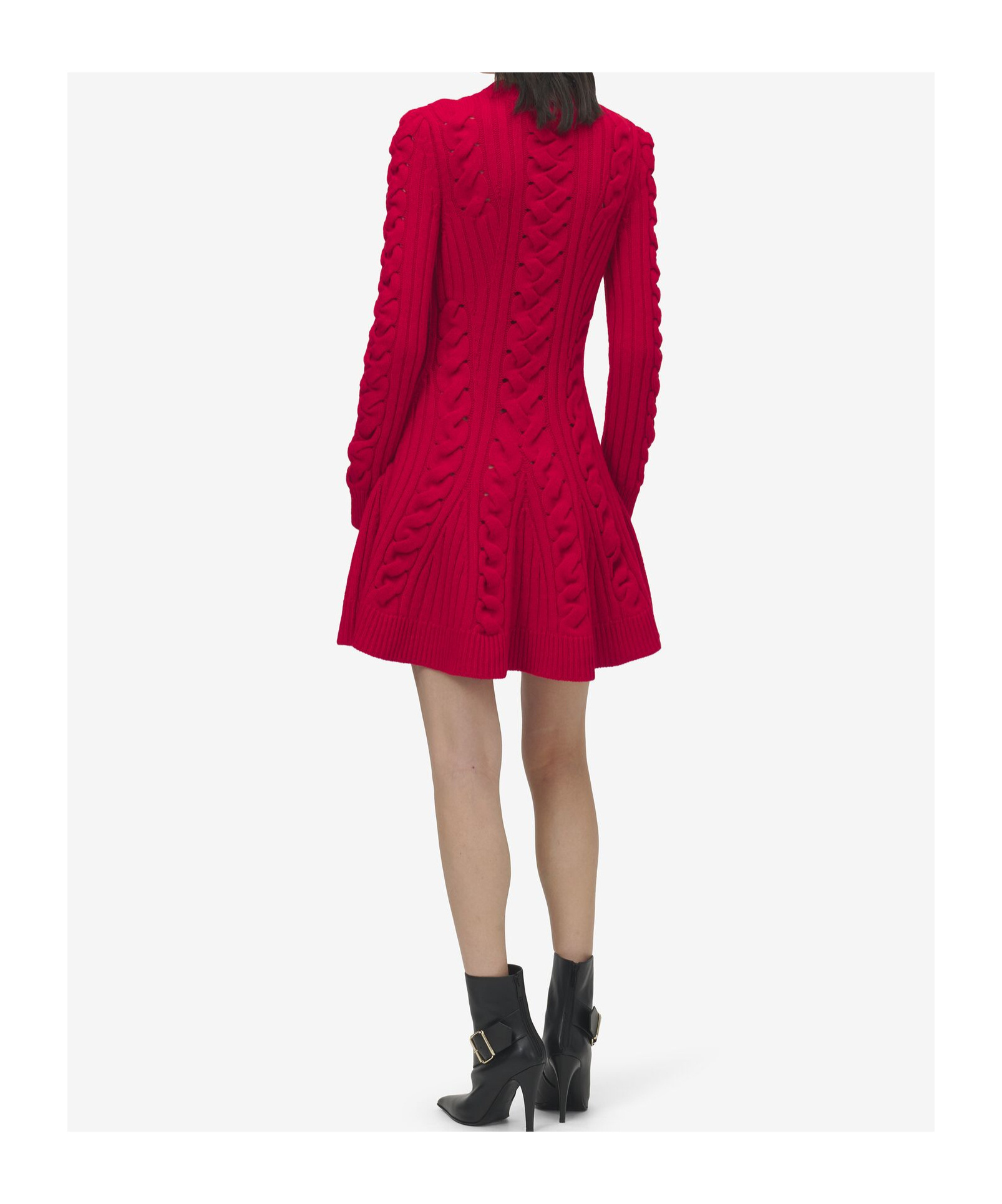 Alexander Mcqueen Cable-knit Mini Dress In Pink