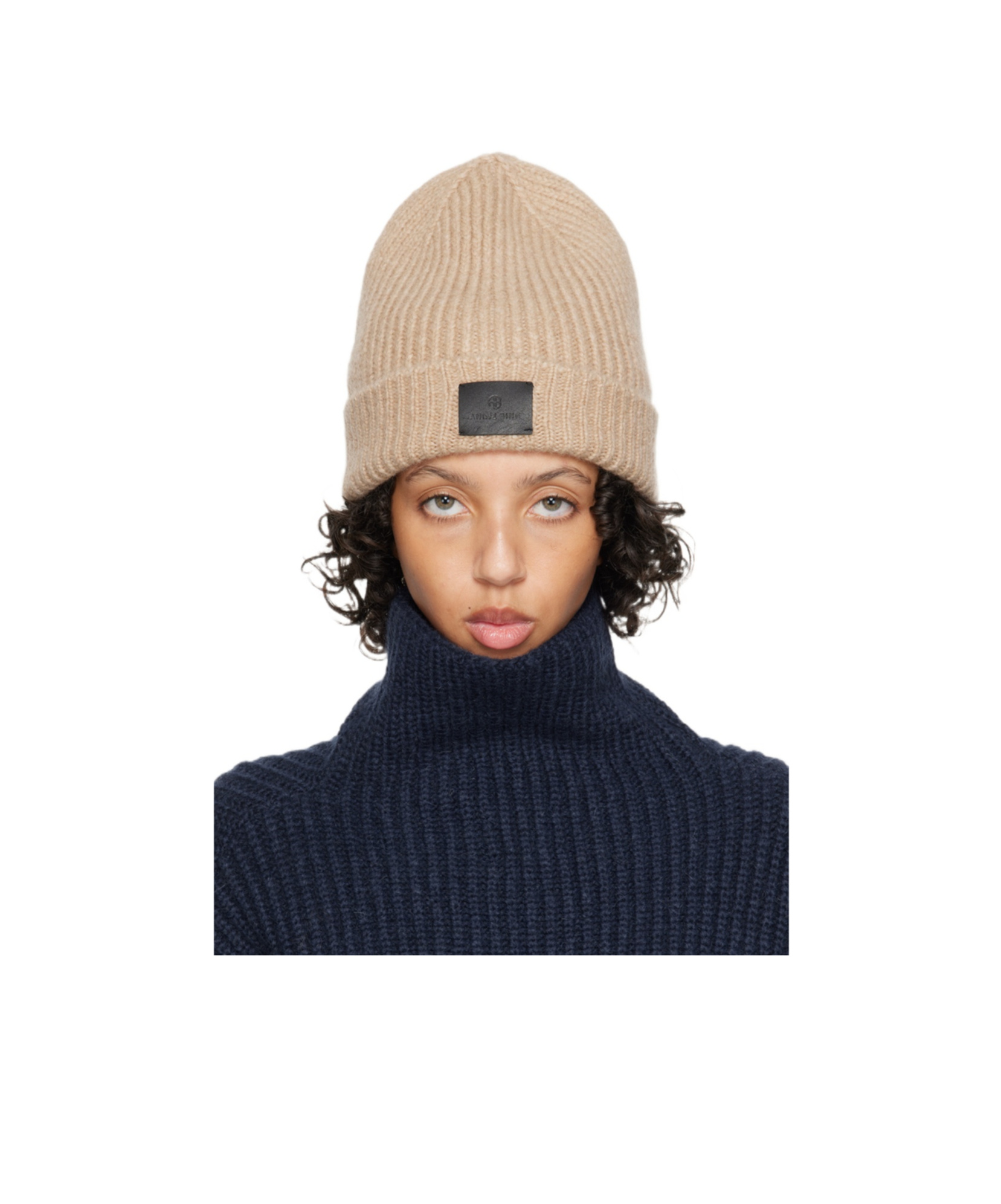 Anine Bing Elia Chunky-knit Beanie In Black