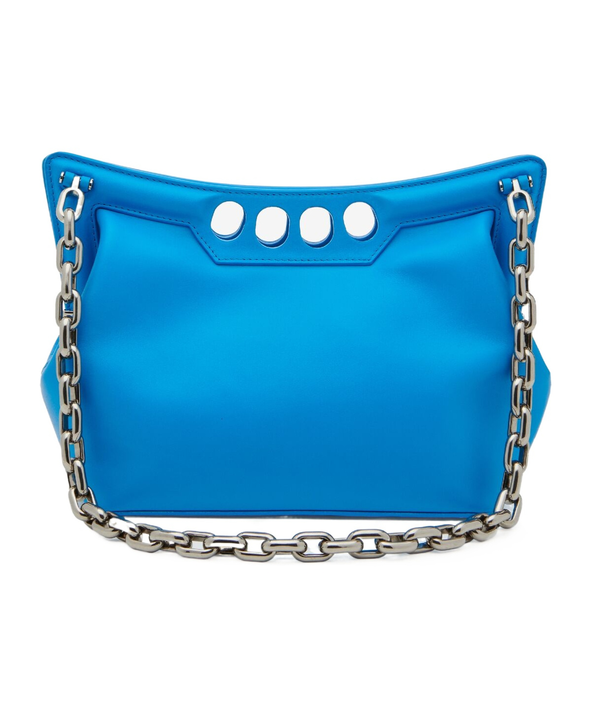 Alexander Mcqueen The Peak Small Curved Shoulder Bag In Blue