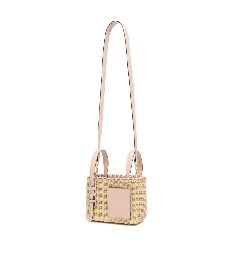 Valextra Wicker Bucket Micro Bag In Brown