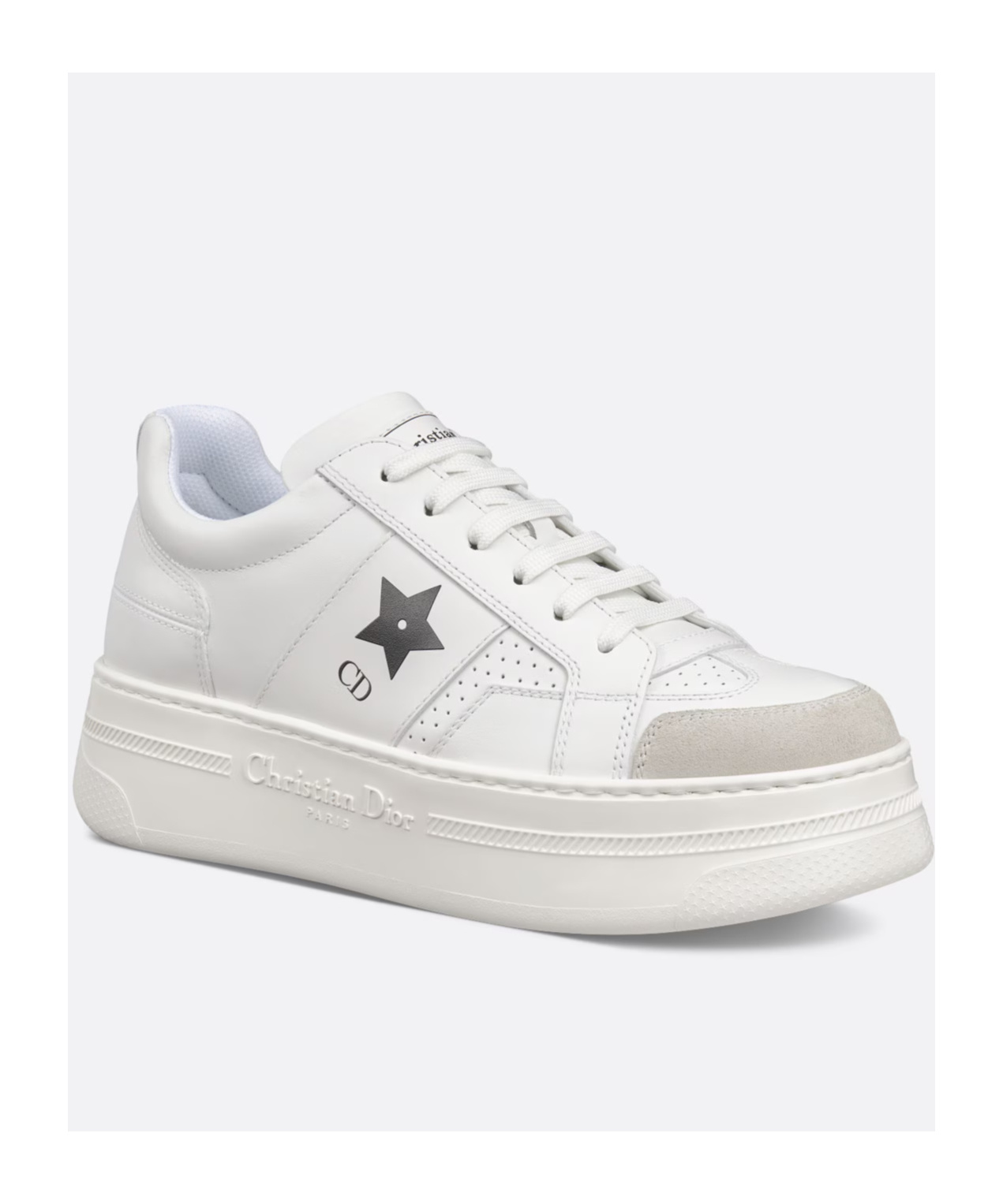 Dior Star Platform Sneakers In White