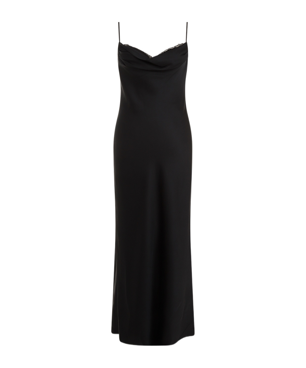Shop Alexander Mcqueen Drape-neck Midi Dress In Black