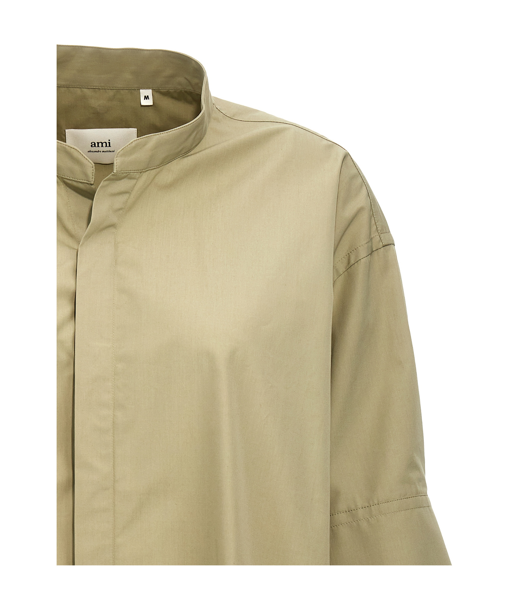 Ami Alexandre Mattiussi Ami Button-up Curved Hem Shirt In Nude