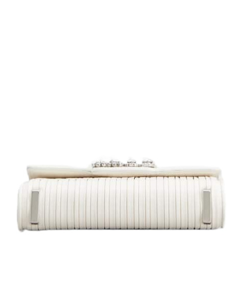 Roger Vivier Jewel Efflorescence Mini Leather Handbag In Cream