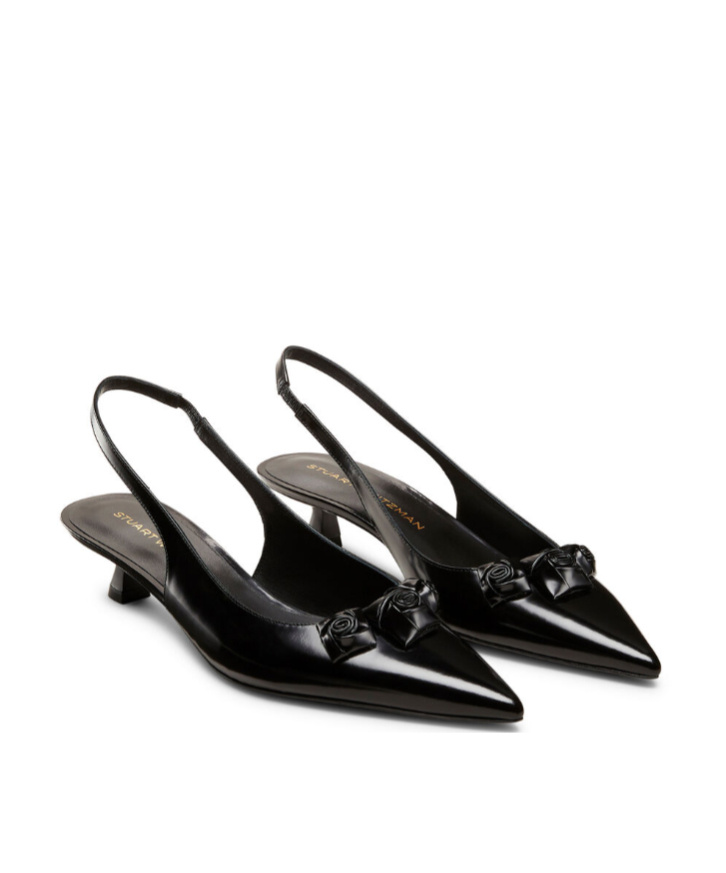 Stuart Weitzman Pointed High-heeled Sandals In Black