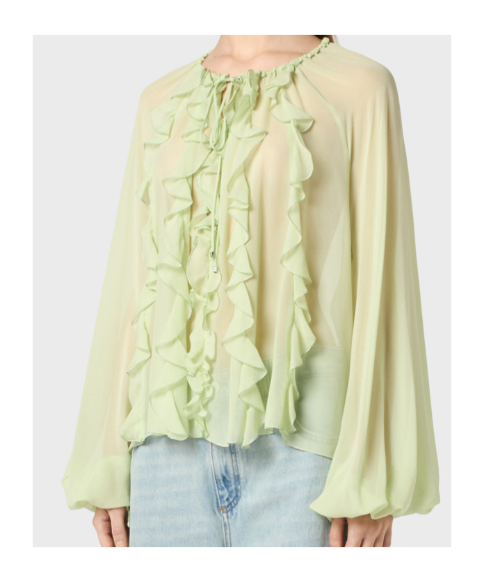 Blumarine Long-sleeved Shirt In Nude