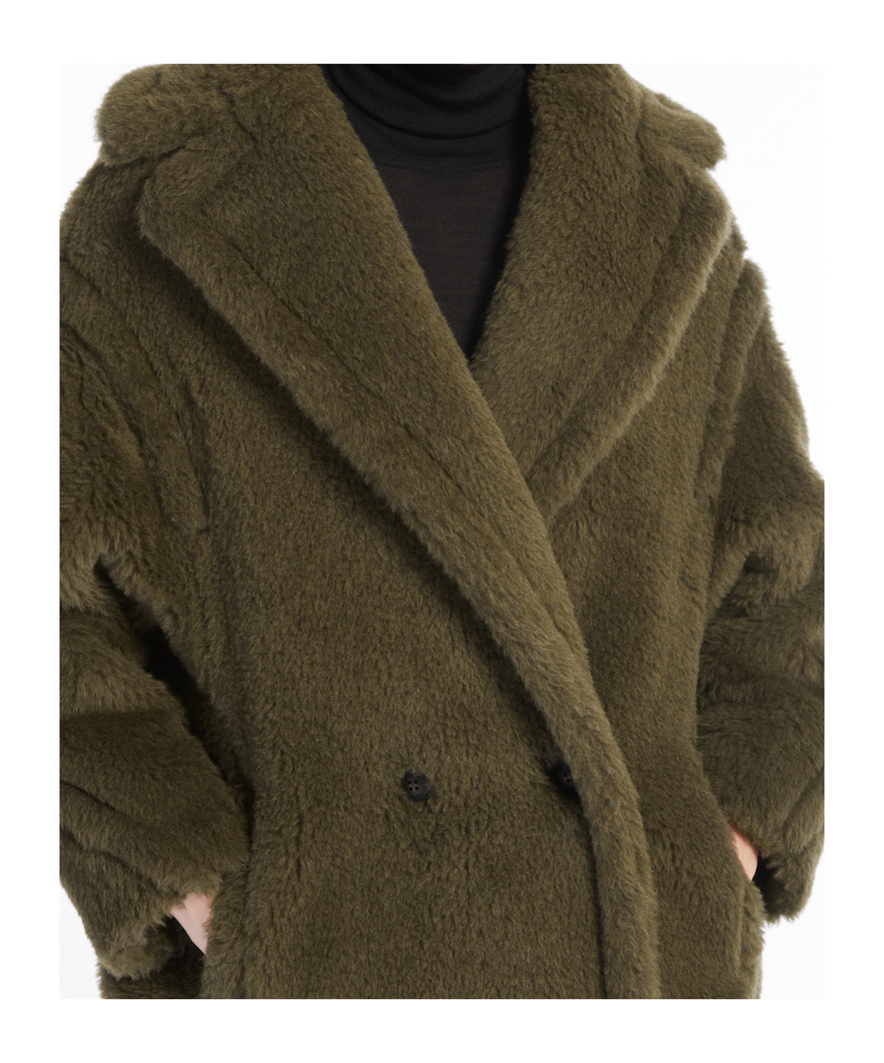 Max Mara Alpaca And Wool Teddy Bear Coat In Green