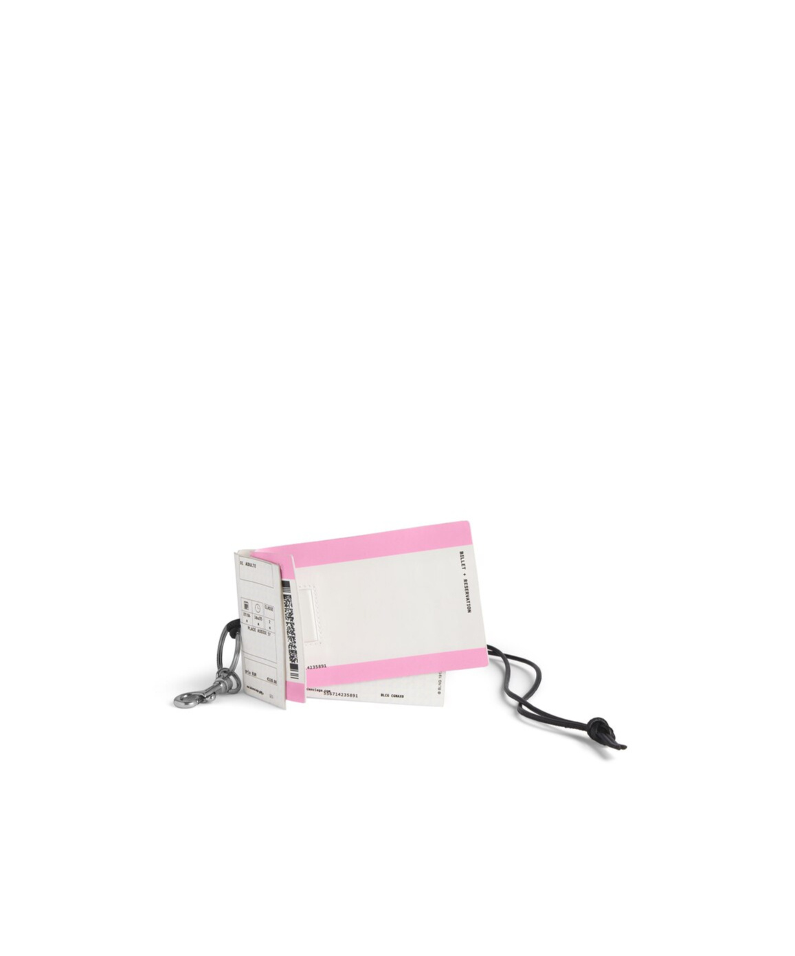Balenciaga Charm/keychain Train Ticket In White/black/pink