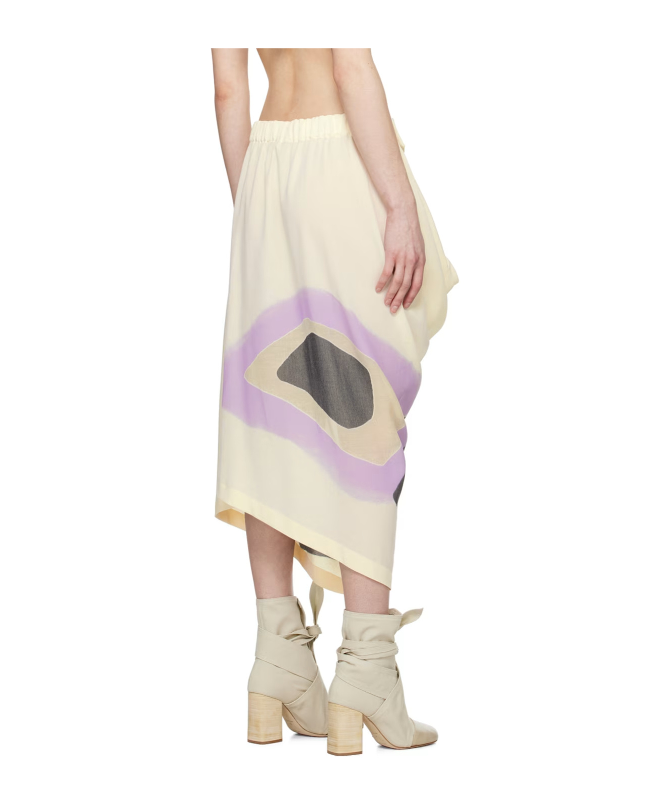 Shop Issey Miyake Pattern Printed Skirt In Gray