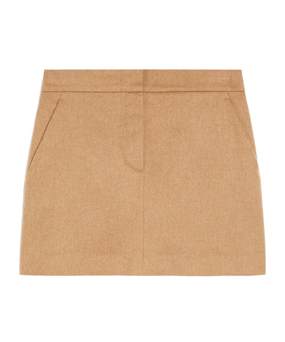 Max Mara Ancella Straight Hem Mini Skirt In Nude